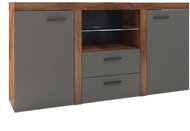 FALCO Rizo 2D2S oak lefkas/graphite chest of drawers - Chest of Drawers