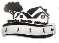 Falixen - Keyring "Here lives happiness" white - Key Holder