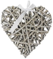 Falixen - Wicker heart grey and cream 35cm - Decoration