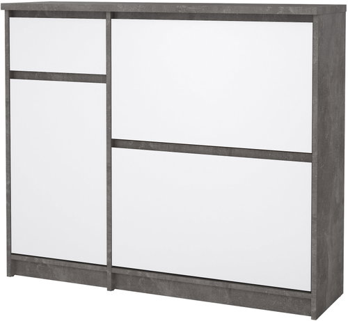 FALCO Simplicity 206 shoe cabinet concrete/white gloss - Shoe Rack - Main image