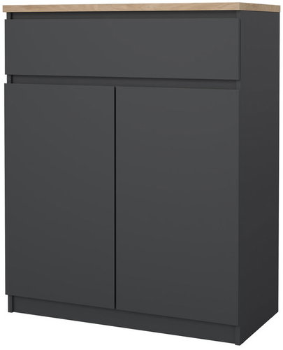 FALCO Komoda Simplicity 234 šedá/jackson hickory - Chest of Drawers - Main image
