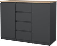 FALCO Komoda Simplicity 236 šedá/jackson hickory - Chest of Drawers