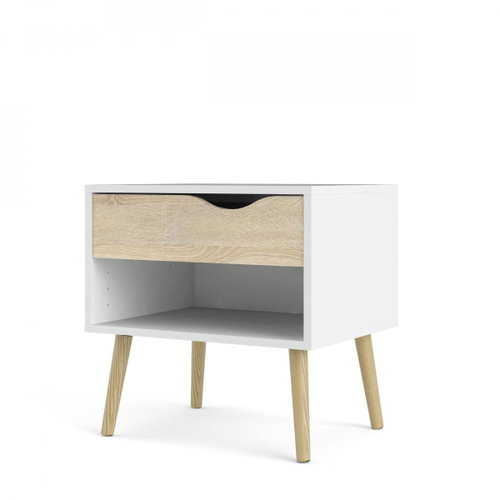 FALCO Retro 394 bílý/dub sonoma - Night Stand - Main image