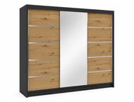 Falco Debora VI 200 cm Black/Artisan Oak - Wardrobe
