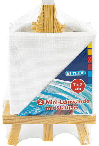 STYLEX Canvas with wooden stand - set of 2, 7 × 7 cm, 28672 - Art Canvas - Main image