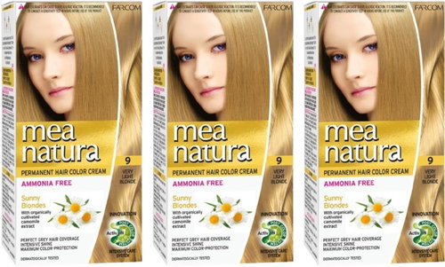Farcom Mea Natura bez amoniaku 9 - Velmi světlá blond 60 ml, 3 ks - Hair Dye - Main image