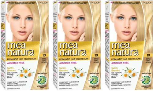 Farcom Mea Natura bez amoniaku 10 - Extra světlá blond 60 ml, 3 ks - Hair Dye - Main image