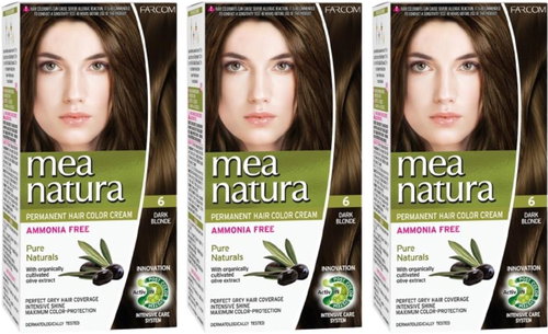 Farcom Mea Natura bez amoniaku 6 - Tmavá blond 60 ml, 3 ks - Hair Dye - Main image
