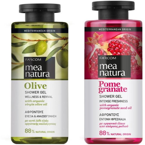 Farcom Mea Natura Sprchový gél Granátové jablko 300 ml + Olivový Sprchový gél 300 ml - Kozmetická sada - Hlavný obrázok