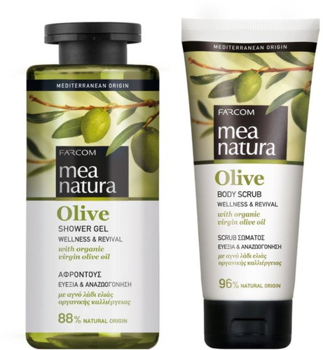 Mea Natura Olivový sprchový gel 300 ml + tělový peeling 200 ml - Cosmetic Set - Main image