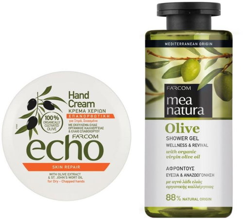 Mea Natura Olivový sprchový gel 300 ml + krém na ruce regenerace 200 ml - Cosmetic Set - Main image
