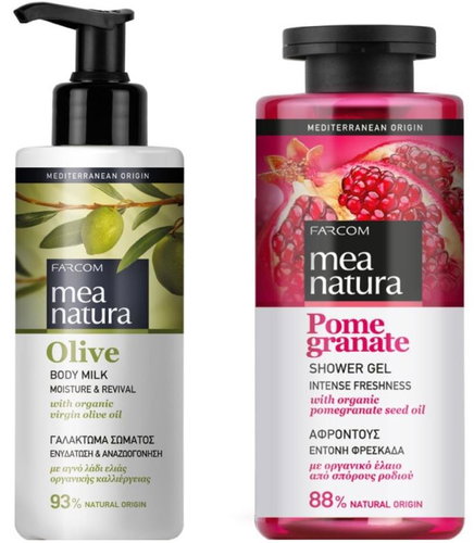 Mea Natura Sprchový gel granátové jablko 300 ml + tělové mléko olivové 250 ml - Cosmetic Set - Main image