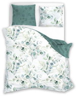 FARO Cotton satin 140 × 200, 70 × 90, green leaves 06 - Bed Linen