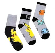 Fashion UK Set of 3 pcs Pokémon socks grey 31-34 - Socks
