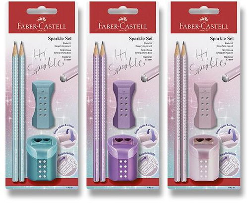 FABER-CASTELL Sparkle B, dreieckig, beliebige Farbe - 2er-Pack - Bleistift - Hauptbild