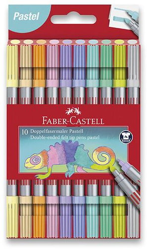 FABER-CASTELL doppelseitig, 10 Farben, Pastell - Filzstifte - Hauptbild