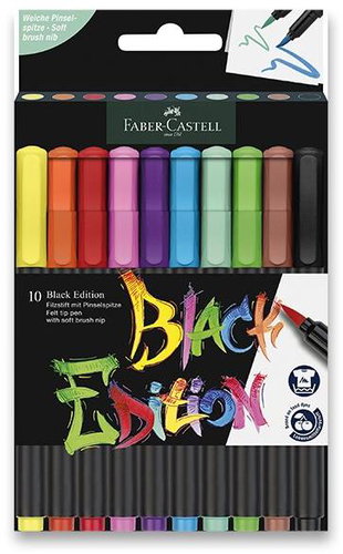 FABER-CASTELL Black Edition Brush, 10 Farben - Filzstifte - Hauptbild