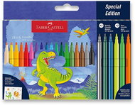FABER-CASTELL Dinosaur, round, 24 colours incl. metallic and neon - Felt Tip Pens