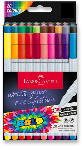 FABER-CASTELL Grip Boldpen, 20 barev - Felt Tip Pens - Main image