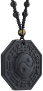 Feng Shui Harmony Necklace Tai chi bagua obsidian - Necklace