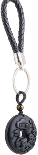 Feng Shui Harmony Key to Success 2025, obsidian snake - Keychain - Main image