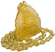 Feng Shui Harmony Necklace with yellow Buddha longevity pendant - Necklace