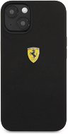 Ferrari Liquid Silicone Metal Logo Apple iPhone 13 fekete tok - Telefon tok
