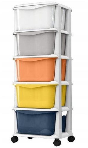 eCa Pětipatrový regál s různobarevnými boxy - Storage Box - Main image