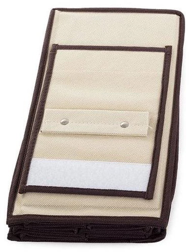 Verk 01337 Závěsný organizér s 10 přihrádkami, rozměr 30 × 15 × 120 cm, béžový - Hanging closet organiser - Main image