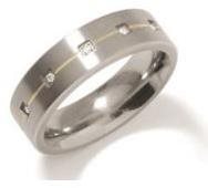 Wedding Ring BOCCIA TITANIUM with Diamonds 0101-19 - Ring