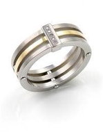 Titanium Ring BOCCIA with Diamonds 0126-02 - Ring