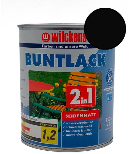 Wilckens Waterborne Universal Acrylic Matte Paint 2 in 1 Black, WI.12490500050 - All-Purpose Paint - Main image