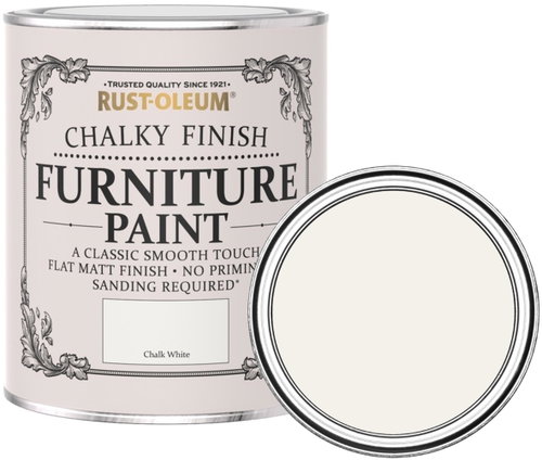 Rust-Oleum Chalky Finish Furniture Paint, white, RO.14000.HU.0.75 Main image Rust-Oleum Chalky Finish Furniture Paint, white, RO.14000.HU.0.75 - Solid Wood Paint - Main image