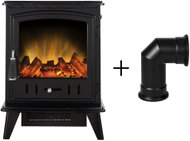 Fired Up Corporation Adam Aviemore – Elektrická krbová kamna se šikmou kouřovodnou trubkou, černá - Electric Fireplace
