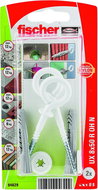 fischer Universal Plug UX 8 x 50 R OH with Rim and White Eye Hook - Fastening Material Set