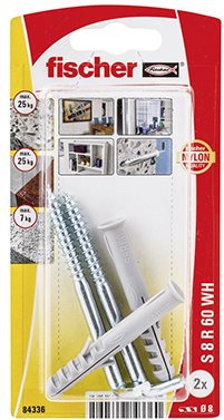 fischer Expansion Plug S 8 RW with Round Hook - Fastening Material Set - Main image