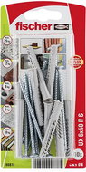 fischer Universal Plug UX 6 x 50 R with Rim and Screw - Fastening Material Set