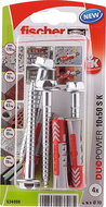 fischer DUOPOWER 10 x 50 Universal Dowel + Screw - Fastening Material Set