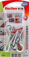 fischer DUOPOWER 6 x 30 Universal Dowel + Hook - Fastening Material Set