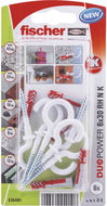 fischer DUOPOWER 6 x 30 Universal Dowel + White Hook - Fastening Material Set