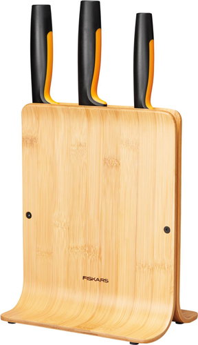 FISKARS Functional Form Bamboo block with three knives - Knife Set - Main image