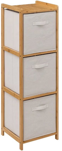 5FIVE Bamboo shelf with 3 baskets, 33 × 35 × 109 cm - Chest of Drawers - Main image