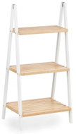 BERILO Regál Bamboo Glow, 3 police, bambus, bílý, 40 × 30 × 81,5 cm - Shelving Unit