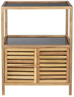 WENKO Regál Fondi, do koupelny, 2 police, dřevo, hnědý, 67,5 × 35,5 × 86 cm - Shelving Unit
