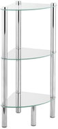 WENKO Regál Yego, do koupelny, rohový, 3 police, kov, stříbrný, 30 × 30 × 74 cm - Shelving Unit
