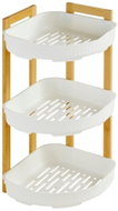 5FIVE SIMPLY SMART Regál Natureo, do koupelny, rohový, 3 police, bambus, bílý, 29 × 22 × 45 cm - Shelving Unit