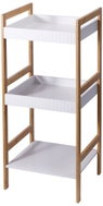 BATHROOM SOLUTIONS Regál Forma, do koupelny, 3 police, bambus, bílý, 36 × 33 × 80 cm - Shelving Unit