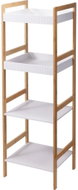 BATHROOM SOLUTIONS Regál Forma, do koupelny, 4 police, bambus, bílý, 36 × 33 × 110 cm - Shelving Unit