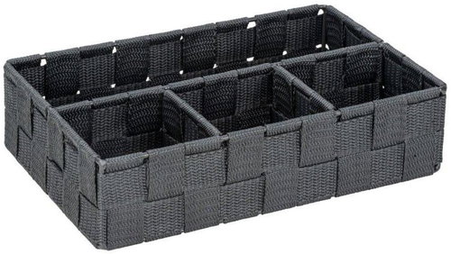 WENKO Adria cosmetic organiser, plastic, grey, 26×17×6.5cm - Makeup Organiser - Main image
