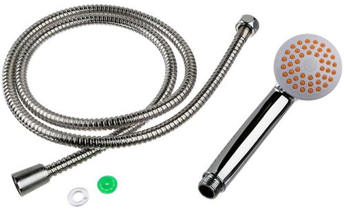 5FIVE SIMPLY SMART hand shower with 150cm hose, orange nozzles, silver - Shower Set - Main image